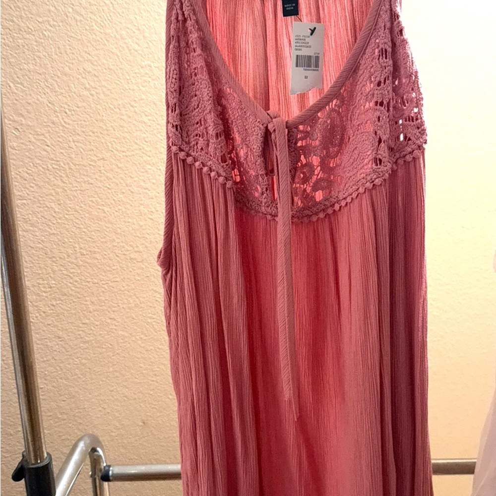 Lane Bryant Pink Lace Tank Top